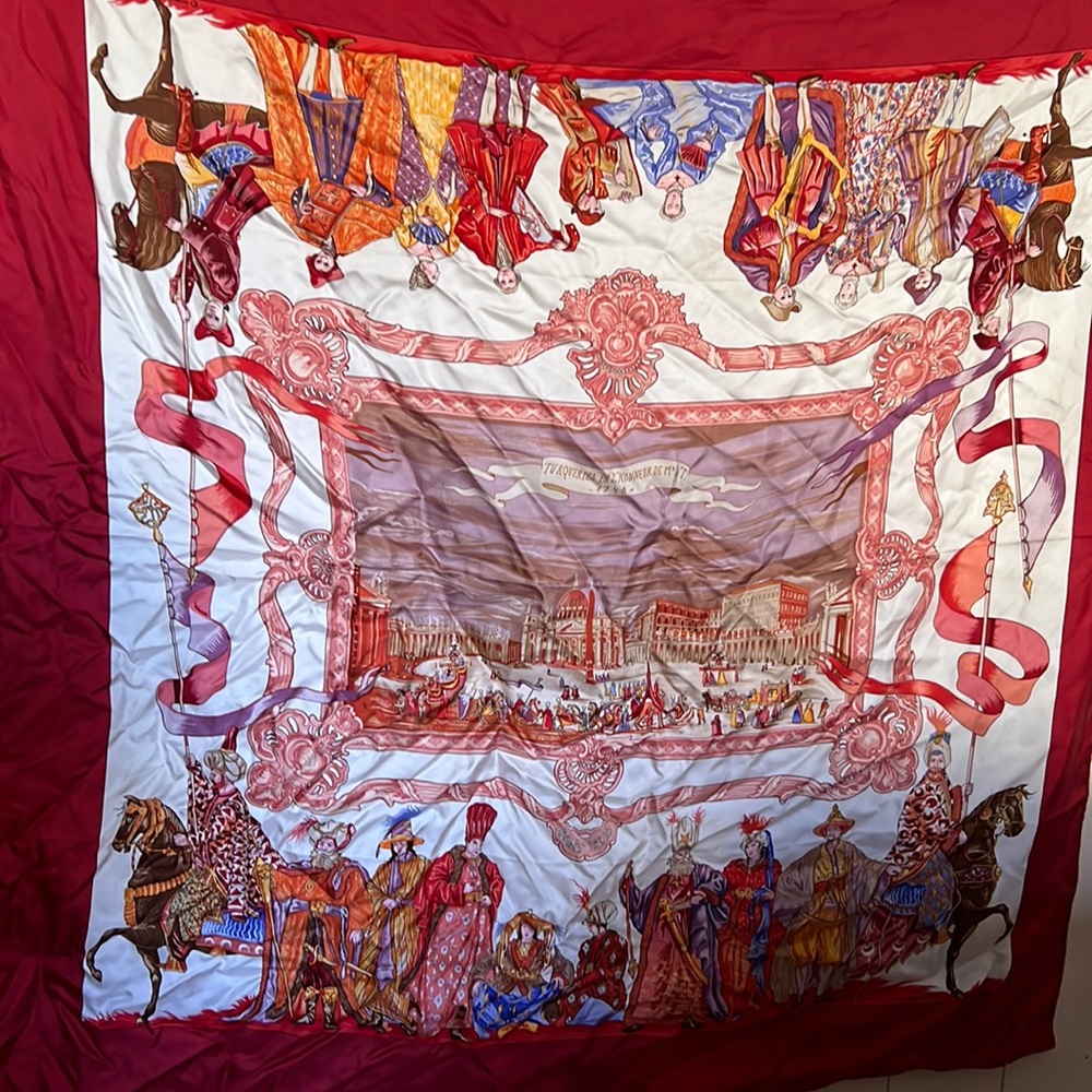 Vintage Hermes 100% Silk Scarf